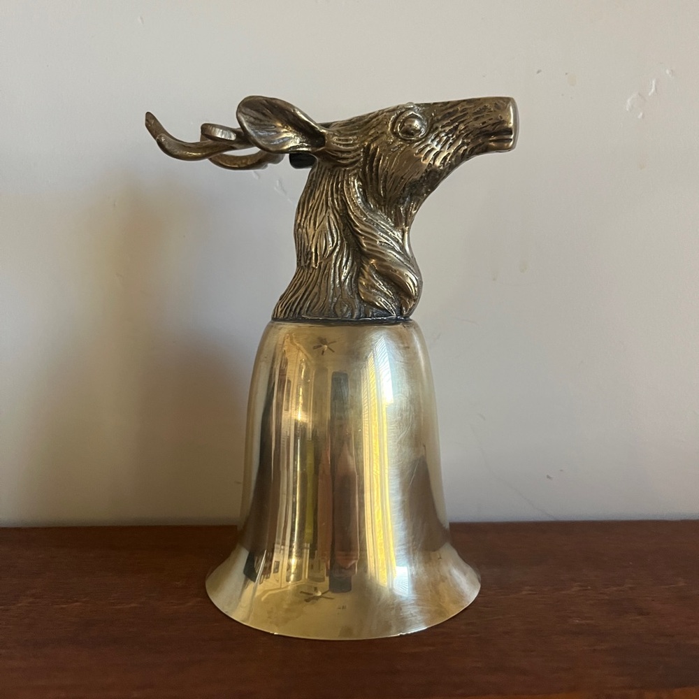 Brass Deer Elk  Head Stirrup Cup